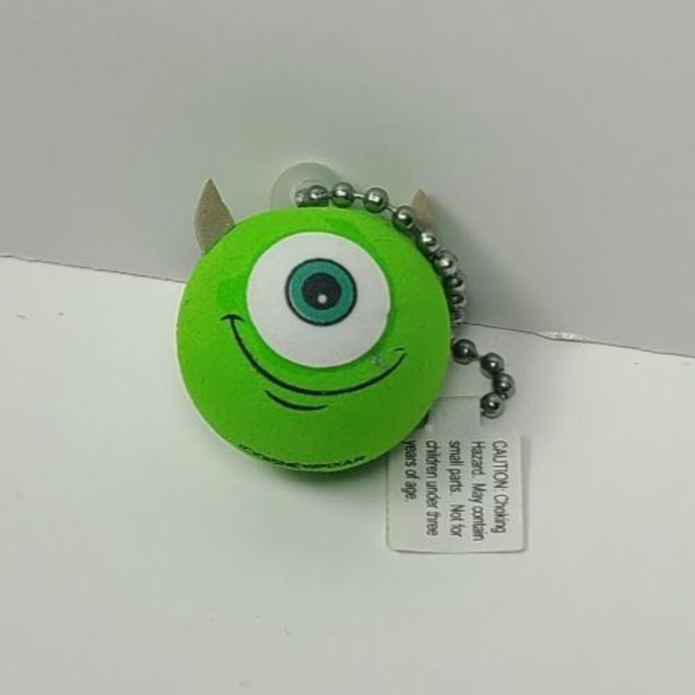 Disney Monsters Inc Keychain KeyRing Mike Wazowski EYE foam Green Ball  RETIRED